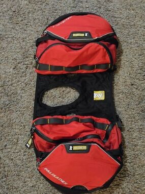 Ruffwear Red and Black Palisades Dog Saddle Pack